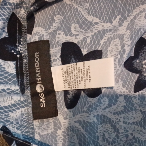 NWT Floral Y2K Maxi SKIRT Vintage '01 Sag Harbor Navy Button closure, elastic - Picture 5 of 5